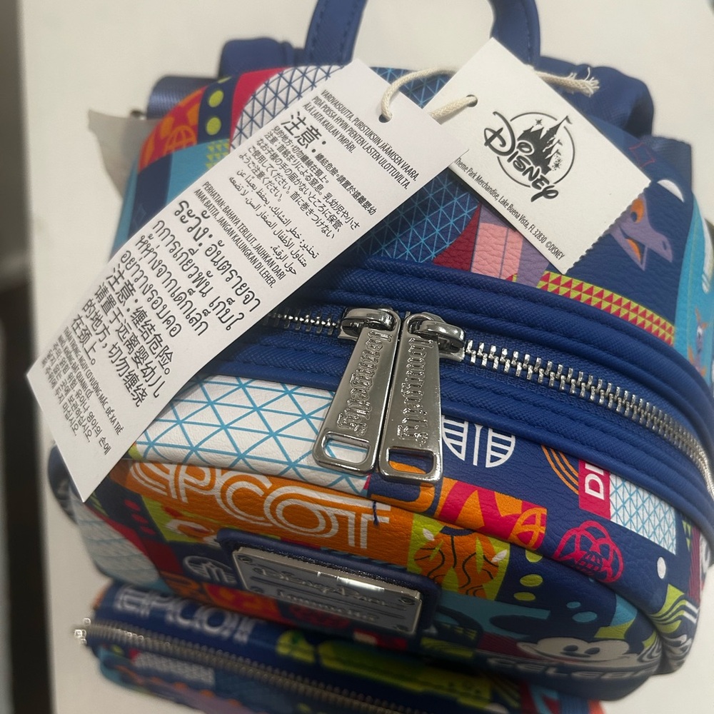 (NWT) Loungefly Epcot Pattern Mini Backpack (DISC… - image 2